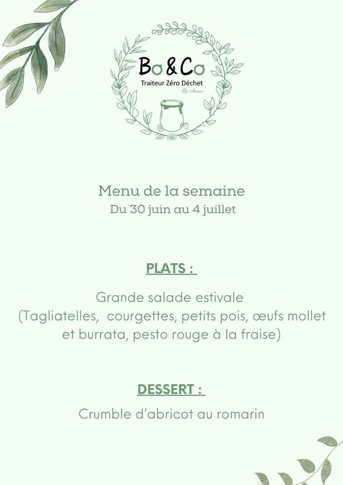 Découvrez le menu de la semaine du 30 juin 2025