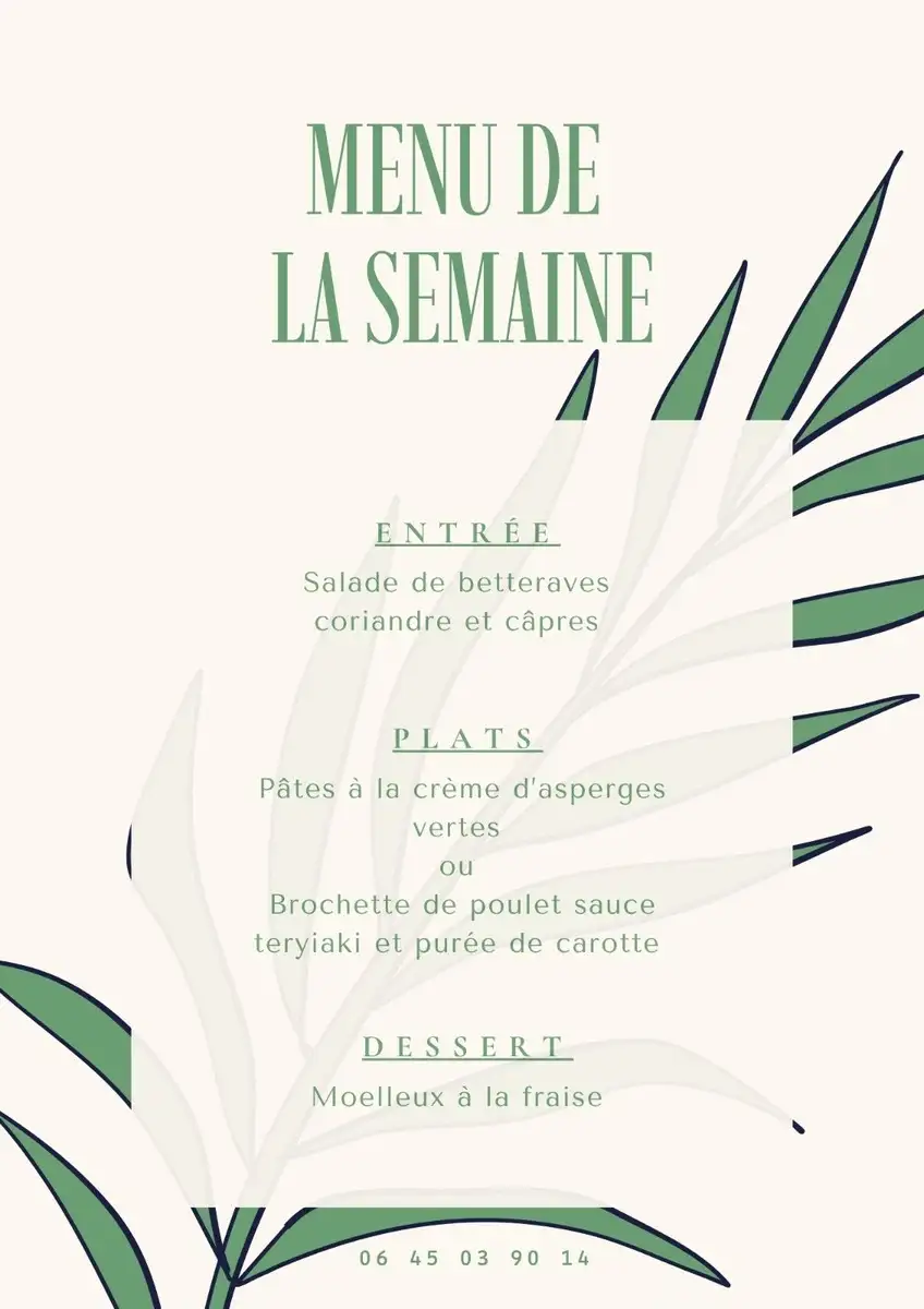 Menu du 28 avril 2026