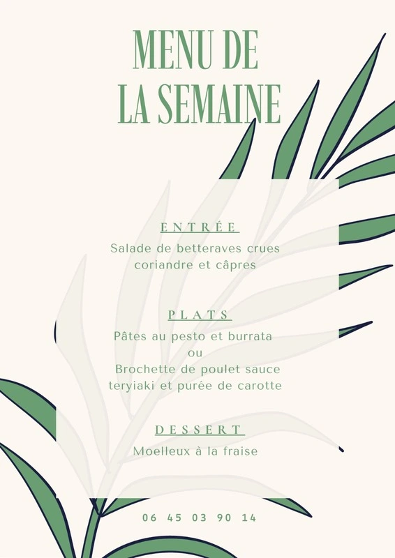 Menu du 4 mai 2026