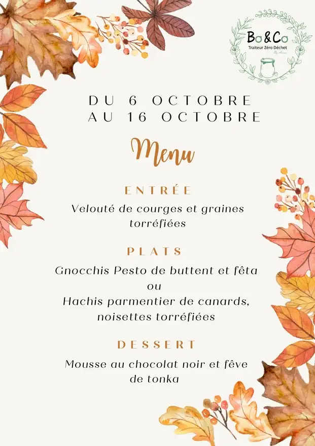 Menu du 6 octobre 2026
